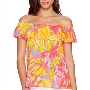 Lilly Pulitzer Tamiami Multi Sun Splashed Top Size XL